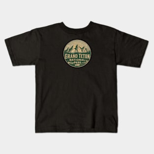 Vintage Grand Teton National Park Kids T-Shirt